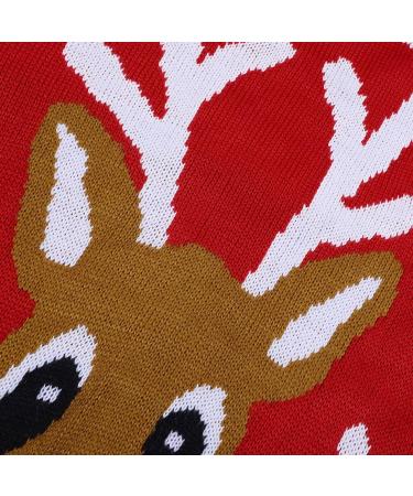 Women's Christmas Reindeer Sweater - Knitted Long Sleeve Jumper - Holiday Sweatshirt in Red #5 - Buy Online on GoSupps.com