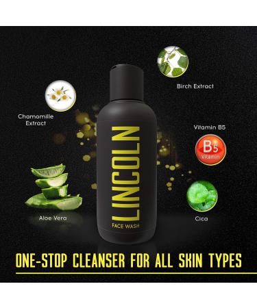 LINCOLN Men's Facial Cleanser - Natural Men's Cleansing Gel - Men's Face Care - Moisturizing and Nourishing Face Cleanser - Men's Care - Face Cleansing Lotion 250 ml - Buy Online on GoSupps.com
