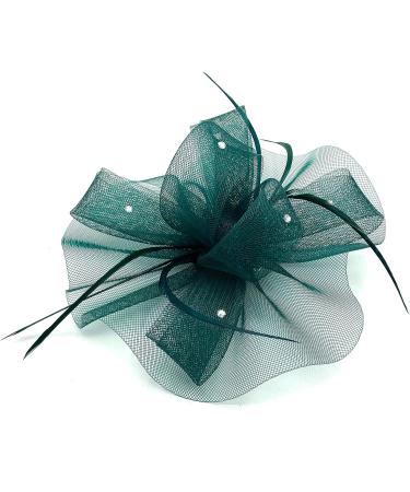 Ladies Large Feather Aliceband / Clip Fascinator Weddings Races Royal Ascot Hair Piece Womens Hat (Green) - Buy Online on GoSupps.com