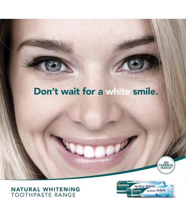 Himalaya Active White Gel Toothpaste | Herbal Teeth Whitening with Fruit Enzymes | 100% Vegetarian | 75 ml - Buy Online on GoSupps.com