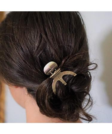 Gold Matte Metal Hair Clip Claws Combo Pack - Minimalist Octopus Barrette Jaw Clamp Set - Buy Online on GoSupps.com