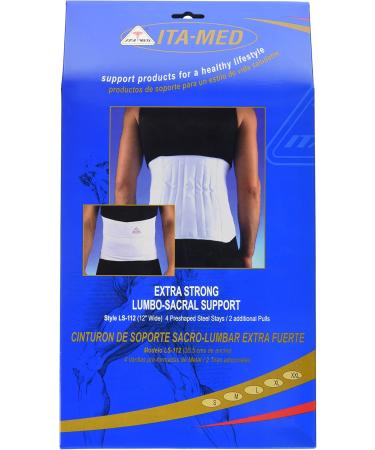 ITA-MED Extra Strong Lower Back Support | 12 Inch Wide Black | Medium Size - International Shipping Available - Buy Online on GoSupps.com