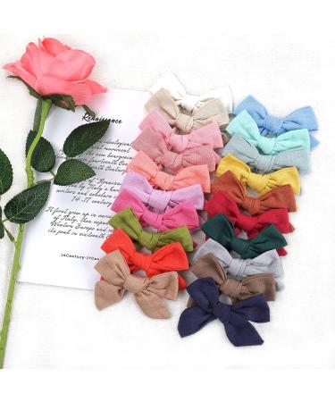 Linen Fabric Hair Bows Alligator Clips - 40 Pieces for Girls, Toddlers, Kids, Teens - Buy Online on GoSupps.com
