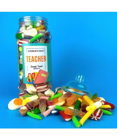 World's Best Teacher Thank You Gift for Teacher Sweets Jar Thank you Teacher Gifts 670g Jar of Sweets By The Sweet Treat Gifting Co. - Buy Online on GoSupps.com
