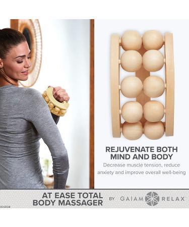 Gaiam Relax Massage Ball Roller - Handheld Wooden Total Body Massager | Deep Tissue Relief for Back, Neck, Foot, Calf, Leg, and Arm - Buy Online on GoSupps.com