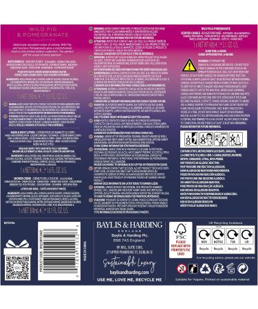 Baylis & Harding Wild Fig & Pomegranate Luxury Candlelit Bath Gift Set - Vegan Friendly - Buy Online on GoSupps.com