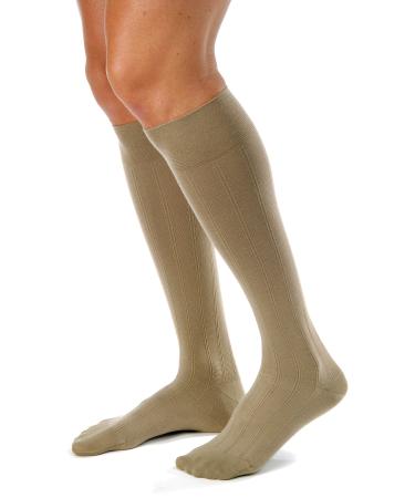 JOBST forMen Casual 20-30 mmHg Knee High Compression Socks Khaki Large Khaki Large
