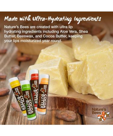 Nature's Bees Cocoa Butter Lip Balm Shea Butter Flavor Hydrating Lip Care for Dry Lips Made in the USA with Coconut Oil Beeswax Vitamin E & Aloe 0.15 oz Each 24 Pack - Packaging May Vary Shea Butter 24 Pack - Buy Online on GoSupps.com