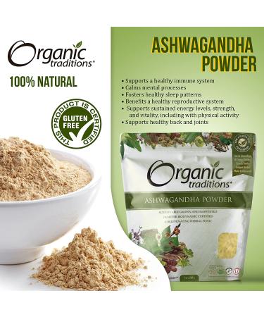Organic Traditions Ashwagandha Root Powder 7 oz | Organic Herbal Supplement - Buy Online on GoSupps.com