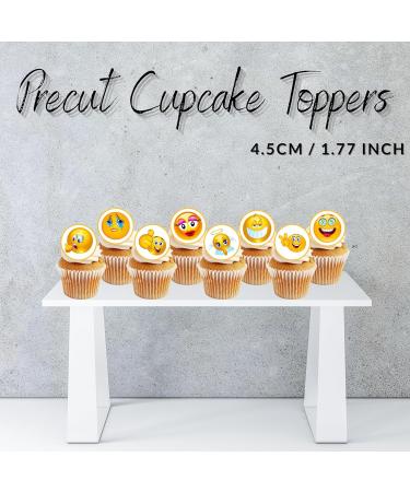 PRECUT Emoji Cupcake Toppers #1 Emoji Cake Topper Edible Emoji Cake Decorations Smiley Face Party Decoration Pack Smile Cake Decoration Emoji Cake Toppers (12) - Buy Online on GoSupps.com