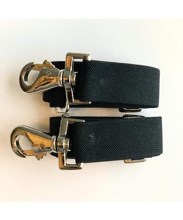 Majestic Ally Pack of 2 Adjustable Length Horse Blanket Sheet Replacement Elastic Leg Strap with Double Swivel Snaps - Black - Buy Online on GoSupps.com