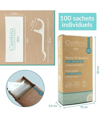 Cassiana Dental Holder with Toothpick - Biodegradable Travel Pack 100 Individual Bags for Easy Interdental Cleaning - Buy Online on GoSupps.com