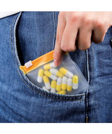 Goaste 56 Pack Pill Pouch Bags - Zippered Translucent Medicine Organizer | Reusable Travel Storage Pouches for Pills Crafts & Beads - Buy Online on GoSupps.com