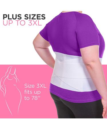 BraceAbility Women's Lower Back Pain Support Belt - Lightweight Lumbar Compression for Nurses, Walking - Soft White Elastic, Discreet Under Clothes - Size Large - Buy Online on GoSupps.com