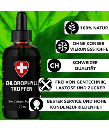 Premium Liquid Chlorophyll from Alfalfa - 100ml | 200mg Daily Dose Drops - Natural Alternative to Tablets - Buy Online on GoSupps.com
