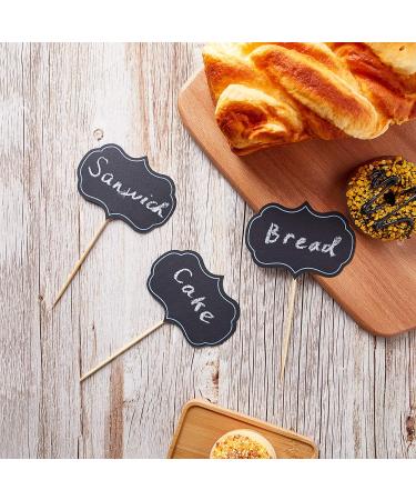 50-Piece Cheese Markers & Food Labels Set - Chalkboard Cupcake Toppers for Wedding & Party Decor (Black) - Buy Online on GoSupps.com