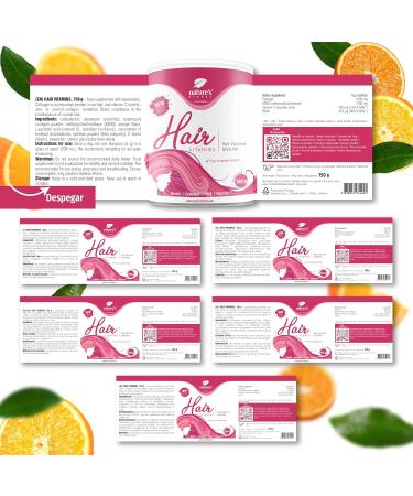 Nature's Finest Hair Vitamins | Biotin Collagen Vitamin C & MSM Powder Supplement | Curly Strong & Healthy Hair - Buy Online on GoSupps.com