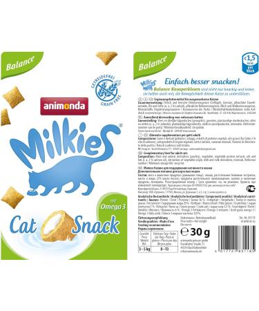 Animonda Milkies Balance - Grain-Free Crunchy Pillows for Cats | 12 x 30g Cat Snacks - Buy Online - Buy Online on GoSupps.com