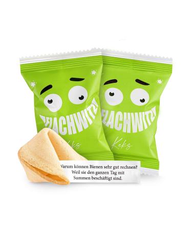Happiness cookies flat jokes 15 pack green |Happiness cookies Funny flat jokes for children and adults for the party birthday candy bar gift |Cookies freshly baked vegan & made in germany bisquit 15 pieces - Buy Online on GoSupps.com