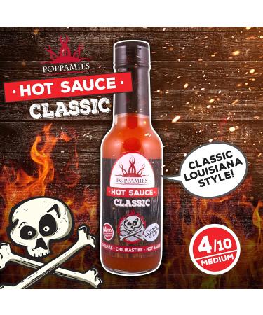 Poppamies Classic Hot Sauce - Gluten-Free Vegan Spicy Chicken Wing Sauce (4/10) - 150 ml - Buy Online on GoSupps.com