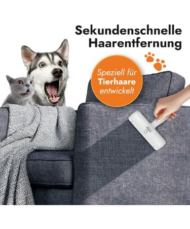 Fusselmonster Lint Roller - Effective Animal Hair Remover for Dogs & Cats | Reusable for Sofa Carpet & Car Cleaning | White - Buy Online on GoSupps.com