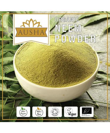 Ausha Organic Neem Leaves Powder 100g - Immunity Boost, Digestion Aid, Detox - Hair, Dandruff, Skin Care - Buy Online on GoSupps.com