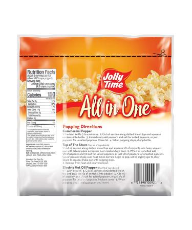 JOLLY TIME All-in-One Popcorn Kit with Kernels, Oil, and Salt for Movie Theater or Air Popper Machines (24 Pack, 8oz Kettle) - 10.5 oz (Pack of 24) - Buy Online on GoSupps.com