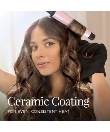 Remington CI9538 Pro 1-1.5" Pearl Ceramic Curling Wand | Digital Controls & 10 Heat Settings | Black/Pink - Shop Internationally - Buy Online on GoSupps.com
