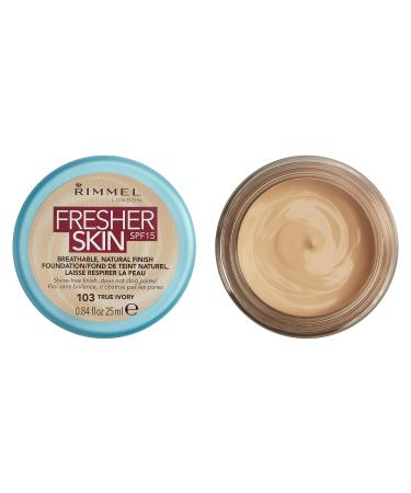 Rimmel London Fresher Skin Foundation 103 True Ivory 25ml - Lightweight Long-Lasting Coverage for All Skin Types | International Shipping - Buy Online on GoSupps.com