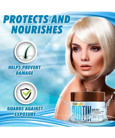 Biotin Hair Mask with Keratin, Collagen, and Argan Oil - Deep Conditioning Treatment for Dry, Damaged Hair - Hydrating Growth Mask for Split Ends - Buy Online on GoSupps.com