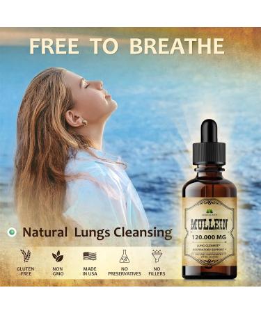 HERBALICIOUS Mullein Drops for Lungs Organic Lung Cleanse Supplement with Mullein Leaf Extract (Verbascum Thapsus) Vegan Non-GMO Liquid Formula 4 Fl Oz - Buy Online on GoSupps.com