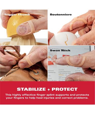 3-Point Oval-8 Finger Splint: Arthritis & Trigger Finger Support - 3-Pack Size 8 - Buy Online on GoSupps.com
