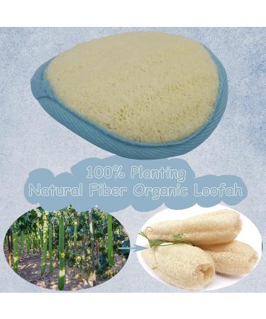 6 Pack Exfoliating Loofah Facial Cleaning Pads - Natural Organic Luffa & Soft Bamboo Terry | Hook & Elastic Hand Strap Scrubber - Buy Online on GoSupps.com