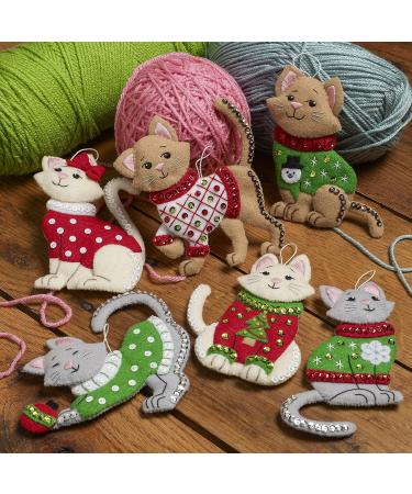 Bucilla Felt Ornament Kit - Cats in Ugly Sweaters (89381E) - Buy Online on GoSupps.com