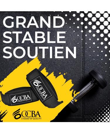 OCBA Wrist Loops for Weightlifting - Cotton Padded Gym Wrist Bands with Thumb Support - Powerlifting Fitness Accessories - Robust Black Design - Buy Online on GoSupps.com
