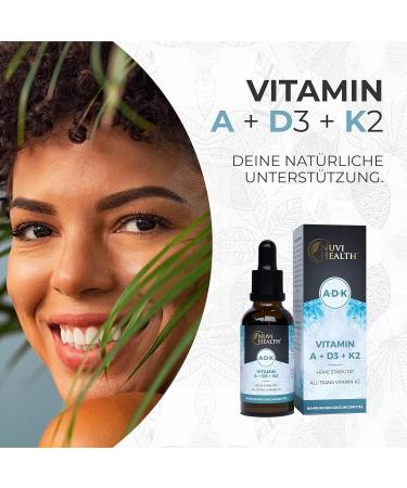 Premium Vitamin A D3 K2 Drops - 50ml | 99.7% All-Trans K2Vital | Highly Bioavailable Liquid Formula - Lab Tested Quality - Buy Online on GoSupps.com