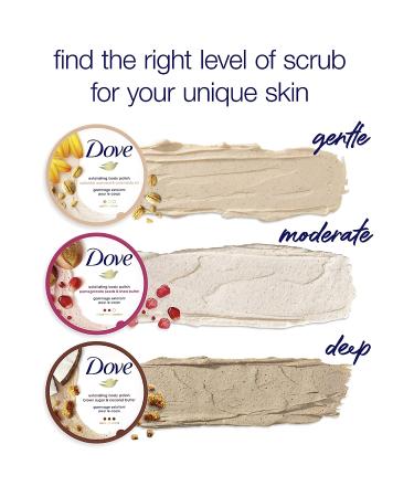 Dove Exfoliating Body Polish Scrub - Crushed Almond & Mango Butter, 10.5 oz (Pack of 4) | Gently Exfoliates Dry Skin - Buy Online on GoSupps.com