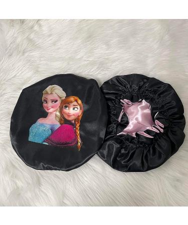 2PCS Reversible Satin Kids Toddler Bonnet Sleeping Cap - Frozen & Paw Patrol | Cartoon Character Night Cap for Curly Natural Hair - Buy Online on GoSupps.com