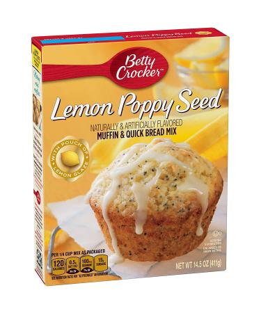 Betty Crocker Lemon Poppy Seed Muffin Mix with Lemon Glaze - 14.5 oz (Pack of 12) - Buy Online on GoSupps.com