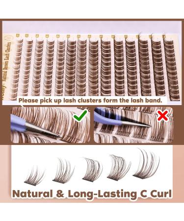 Buy Brown Lash Clusters - Natural Look Wispy Eyelash Extensions C Curl | DIY Home Lash Extensions by Newcally Cluster-B - Buy Online on GoSupps.com