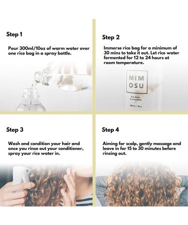 Organic Rice Water Hair Growth DIY Kit with Spray Bottle - Deep Conditioner for Damaged, Dry, Frizzy, Curly Hair - Buy Online on GoSupps.com