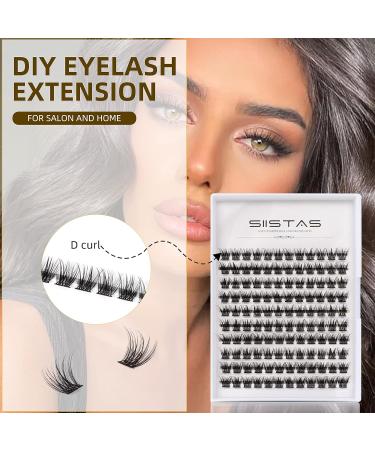 D Curl 120 Cluster 12mm Individual Lash Extensions for DIY False Eyelash Makeup - Natural and Mega Styles - Soft Clusters for Home Use - Buy Online on GoSupps.com