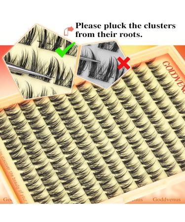 Buy Goddvenus Manga Lash Clusters - D Curl 11-13mm Wispy Natural Eyelash Extensions (132pcs) | Reusable Cotton Band Perfect for DIY Anime Lash Extensions - Buy Online on GoSupps.com