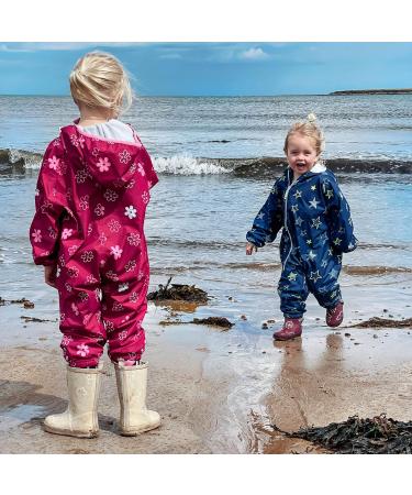 LittleLife Children's Waterproof Fleece-Lined All-In-One Outdoor Puddle Rain Suit - Navy Stars 18-24 Months - Buy Online on GoSupps.com