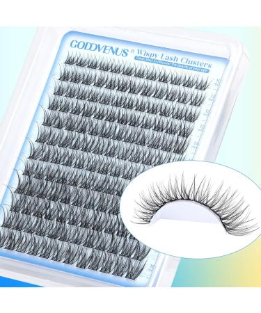 Goddvenus Wispy Lash Clusters - Natural CD Curl Eyelash Extensions DIY Invisible Band Fluffy Individual Lashes for Stunning Eyes - Buy Online on GoSupps.com