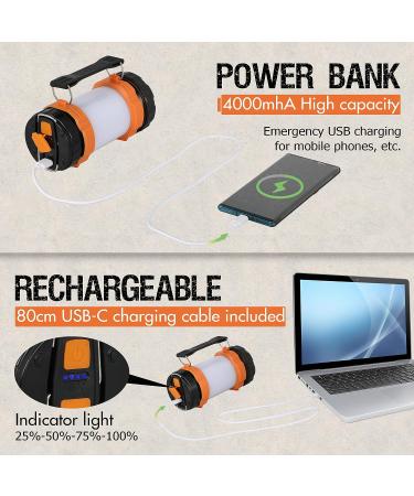 PORTAL Rechargeable Camping Lantern & Flashlight | 500LM 4400mAh | Portable Emergency Light for Outdoor Hiking, Power Outages, Hurricane Survival - Buy Online on GoSupps.com