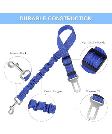 Maoxintek Dog Security Belt for Car | Adjustable 2PCs Elastic Seat Belt for Dogs & Cats | Safe Travel for All Dog Breeds - Buy Online on GoSupps.com