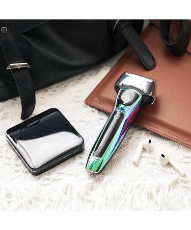 Memorism Men's Grooming Kit - Foil Shaver, Body Hair & Beard Trimmer - Rechargeable with LED Display - Blizz GS5 - Purple-Green Gradient - Buy Online on GoSupps.com