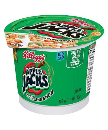 Kellogg's Apple Jacks Cereal Cups - 18oz Case (12 Cups) | 8 Vitamins & Minerals Kids Snack - Buy Online on GoSupps.com