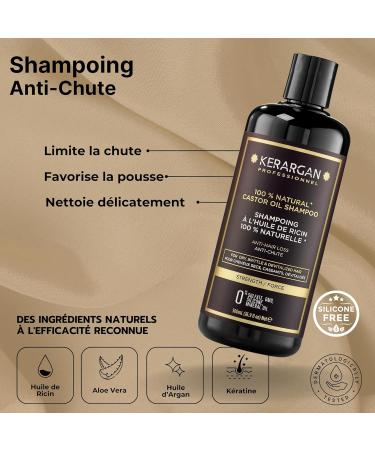Kerargan - Anti-Hair Loss Duo Shampoo & Scrub with Castor Oil for Dry Brittle Devitalized Hair - Purifies Strengthens Promotes Growth - Sulfate Paraben Silicone Free - 500ml+250ml - Buy Online on GoSupps.com